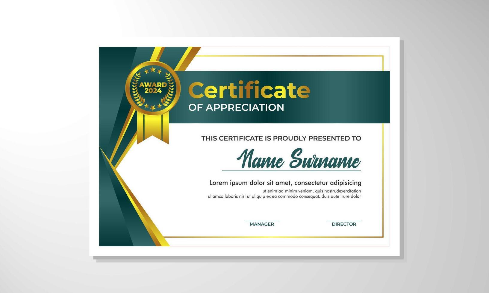 Modern Certificate Template Vector Design