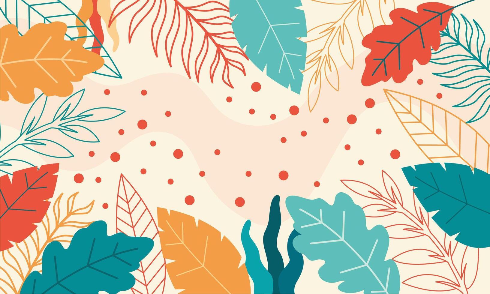 Flat design abstract floral background vector