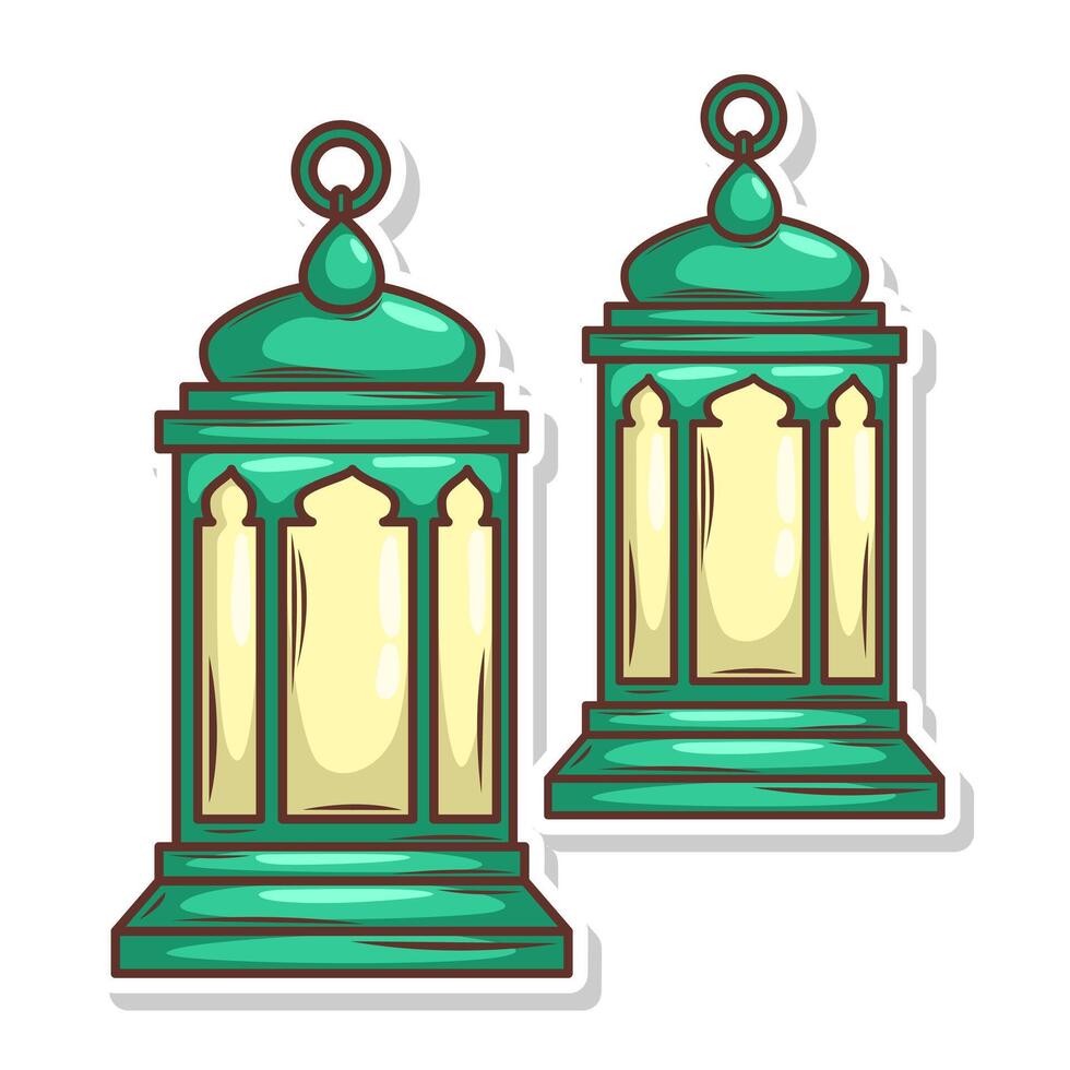 Hand draw islamic lantern for ramadhan kareem vector