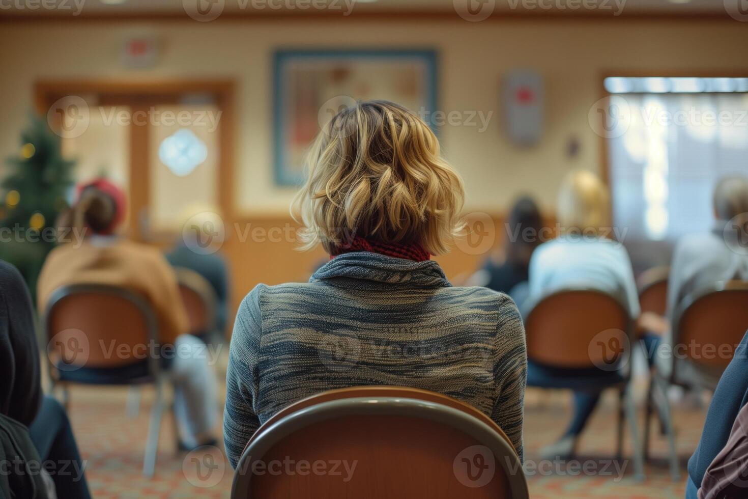 AI generated People sitting in chairs with therapists, in the style of loose gestures photo