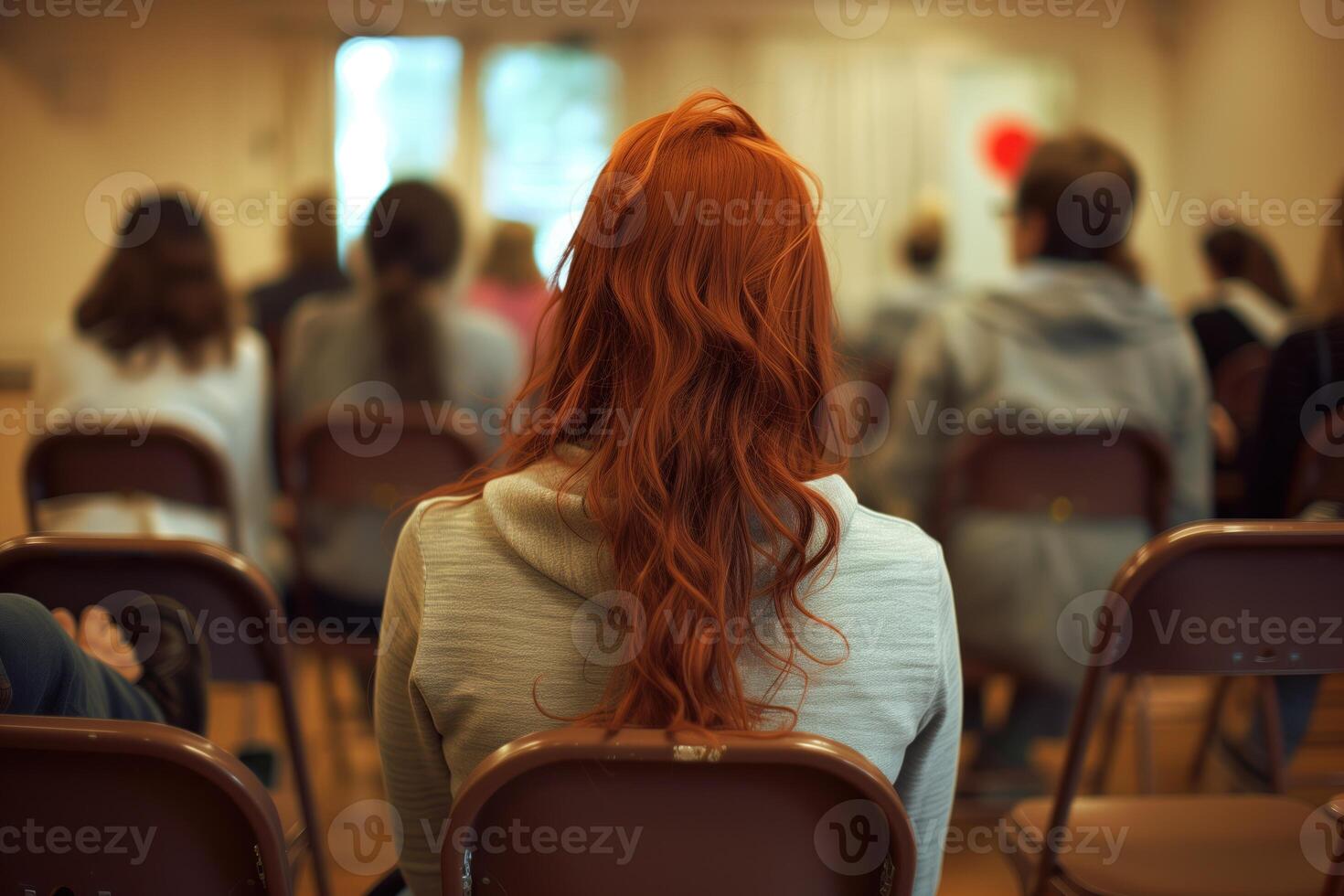 AI generated People sitting in chairs with therapists, in the style of loose gestures photo