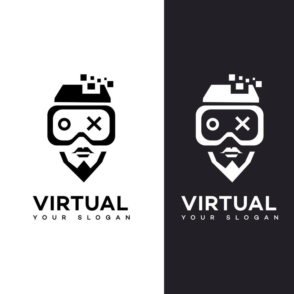 virtual reality logo design Icon Brand Identity Sign Symbol vector