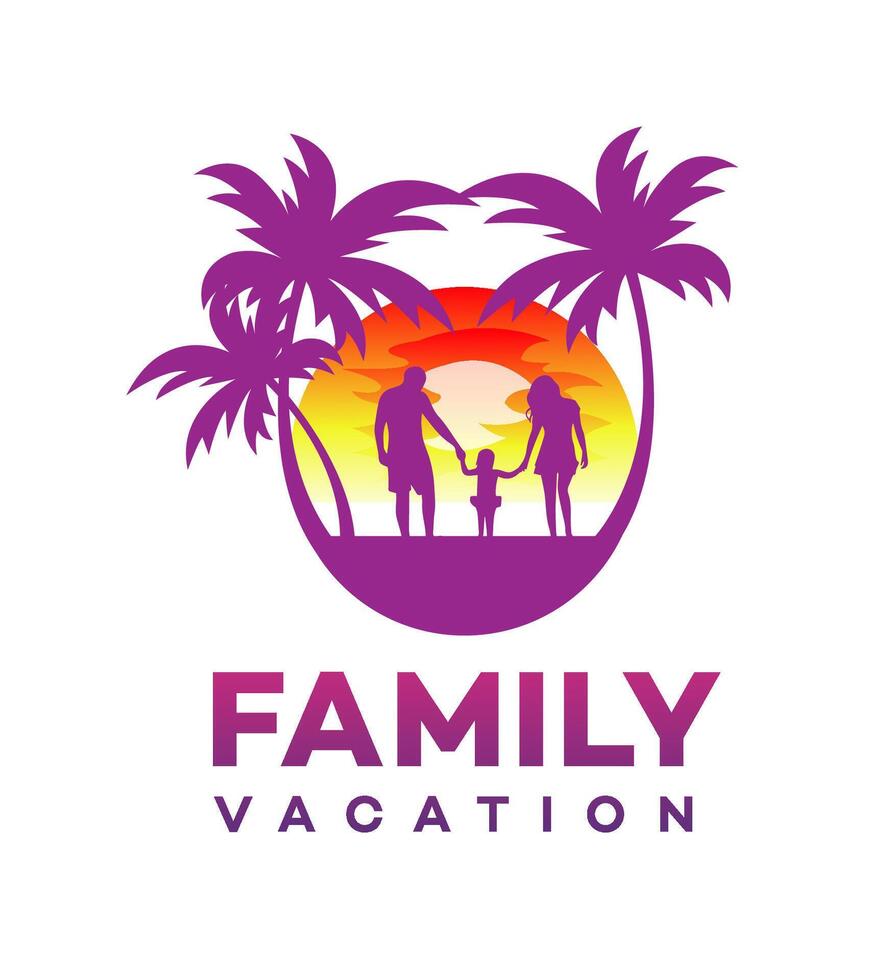 familia vacaciones logo icono marca identidad firmar símbolo vector