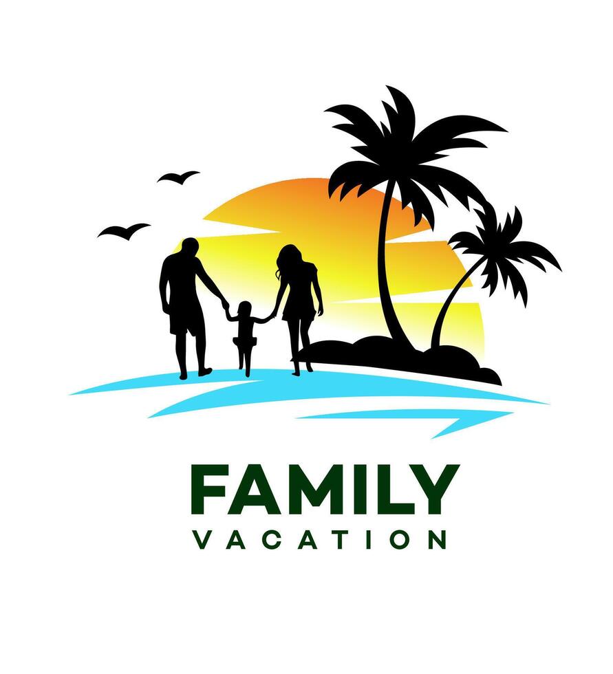 familia vacaciones logo icono marca identidad firmar símbolo vector