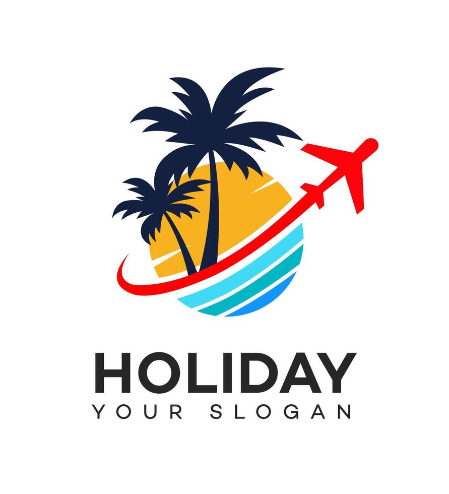 holiday travel logo Icon Brand Identity Sign Symbol vector