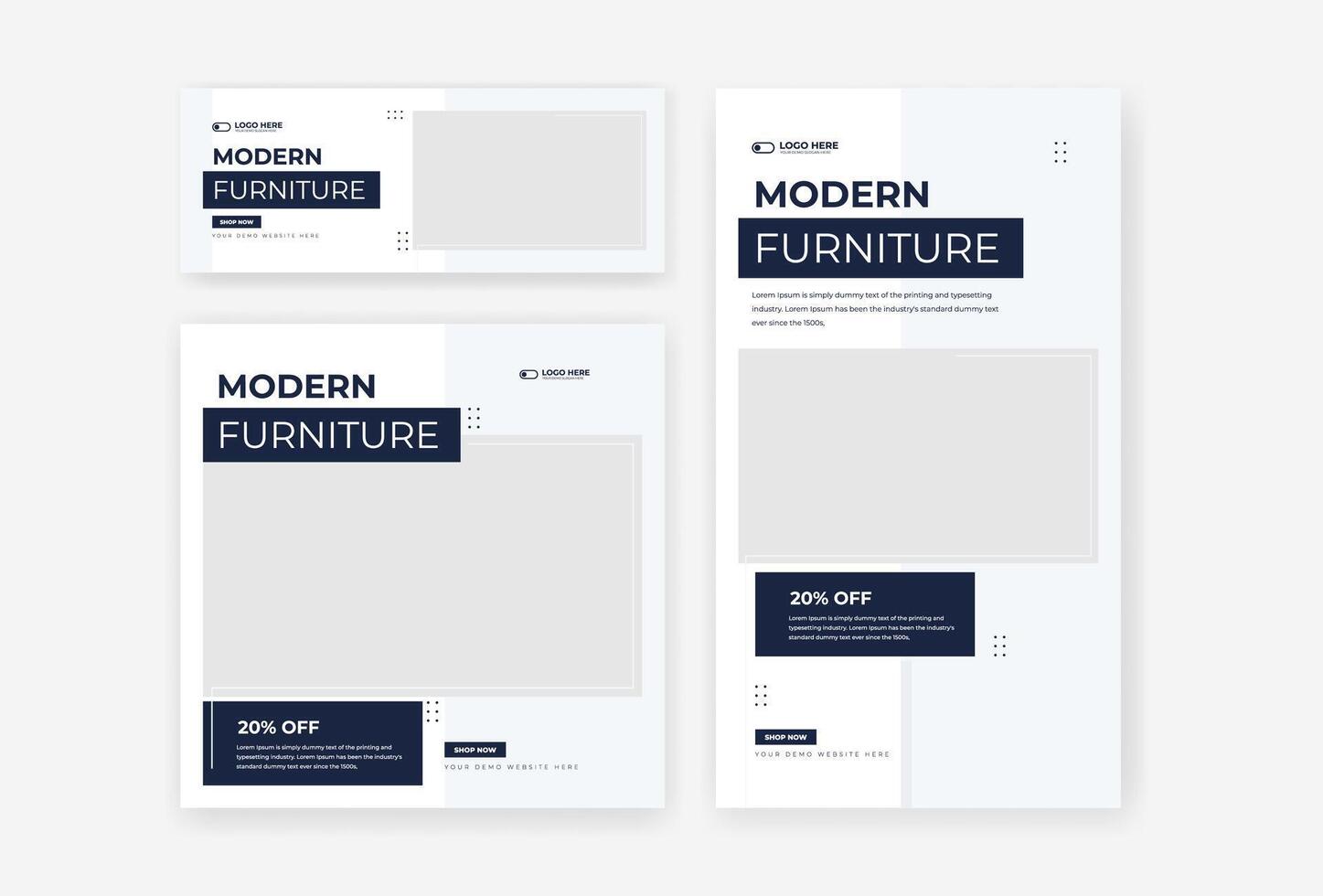 Furniture social media design template vector