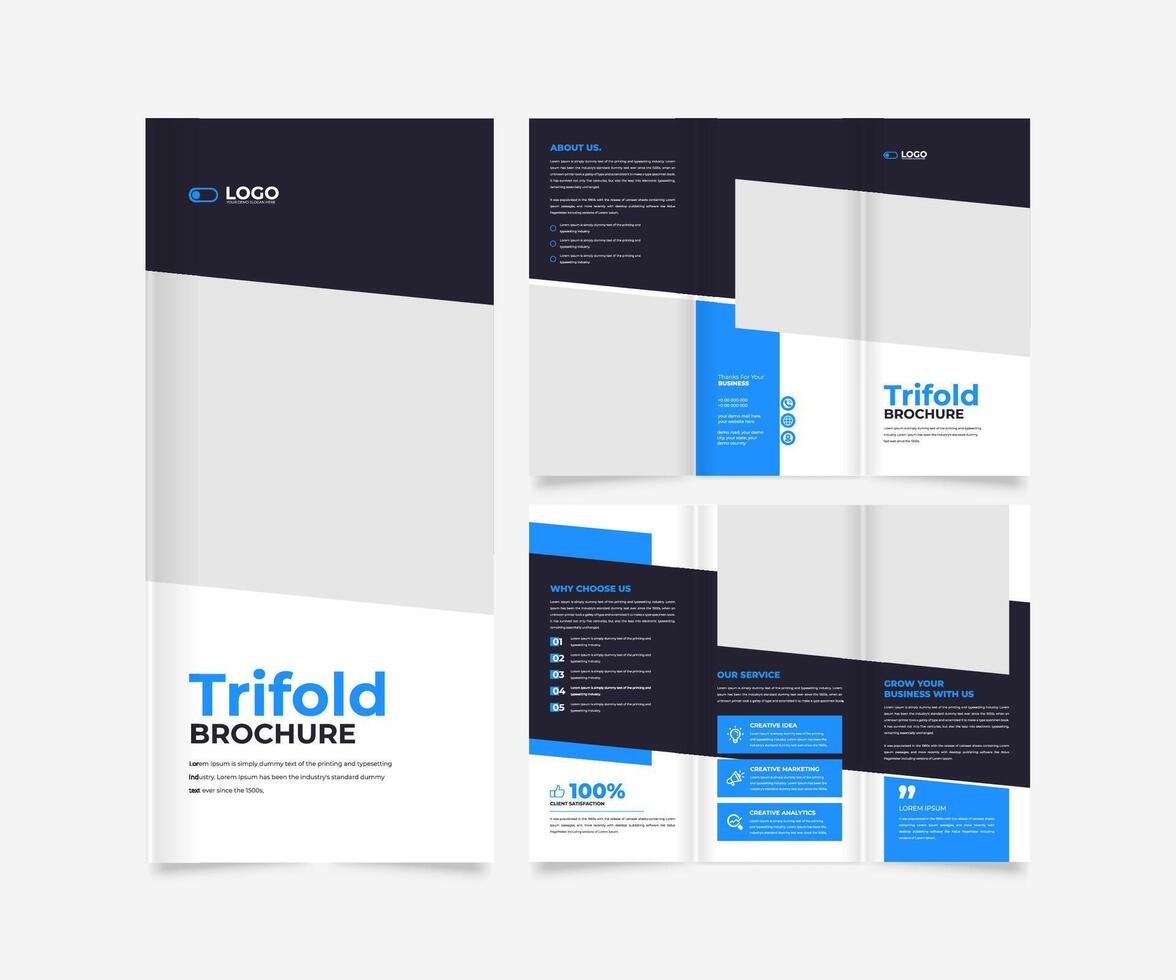 Trifold brochure template design vector