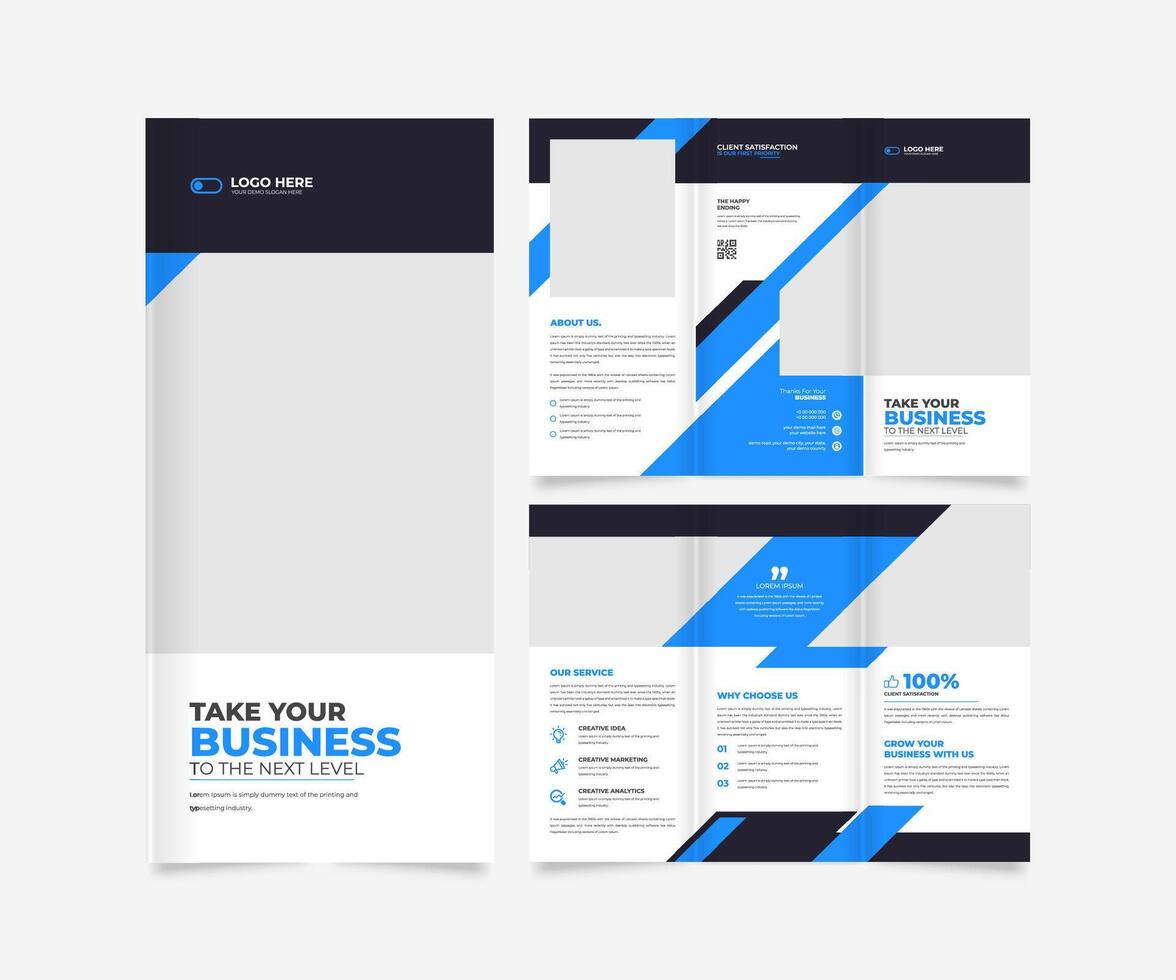 Trifold brochure template design vector