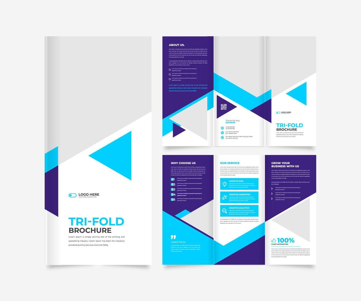 Trifold brochure template design vector