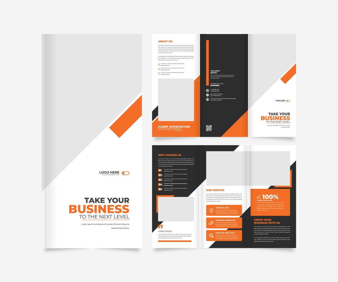 Trifold brochure template design vector