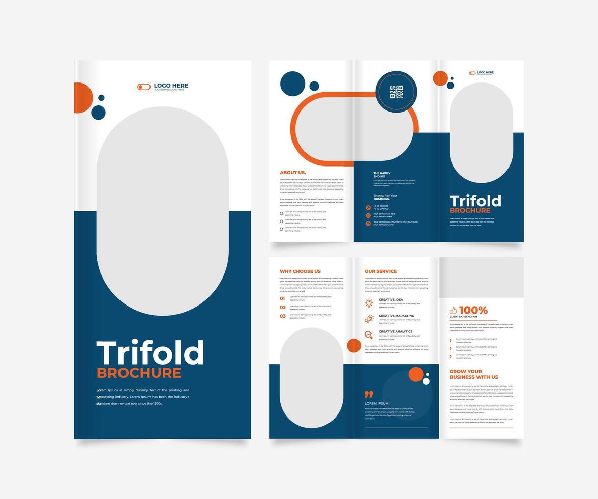 Trifold brochure template design vector