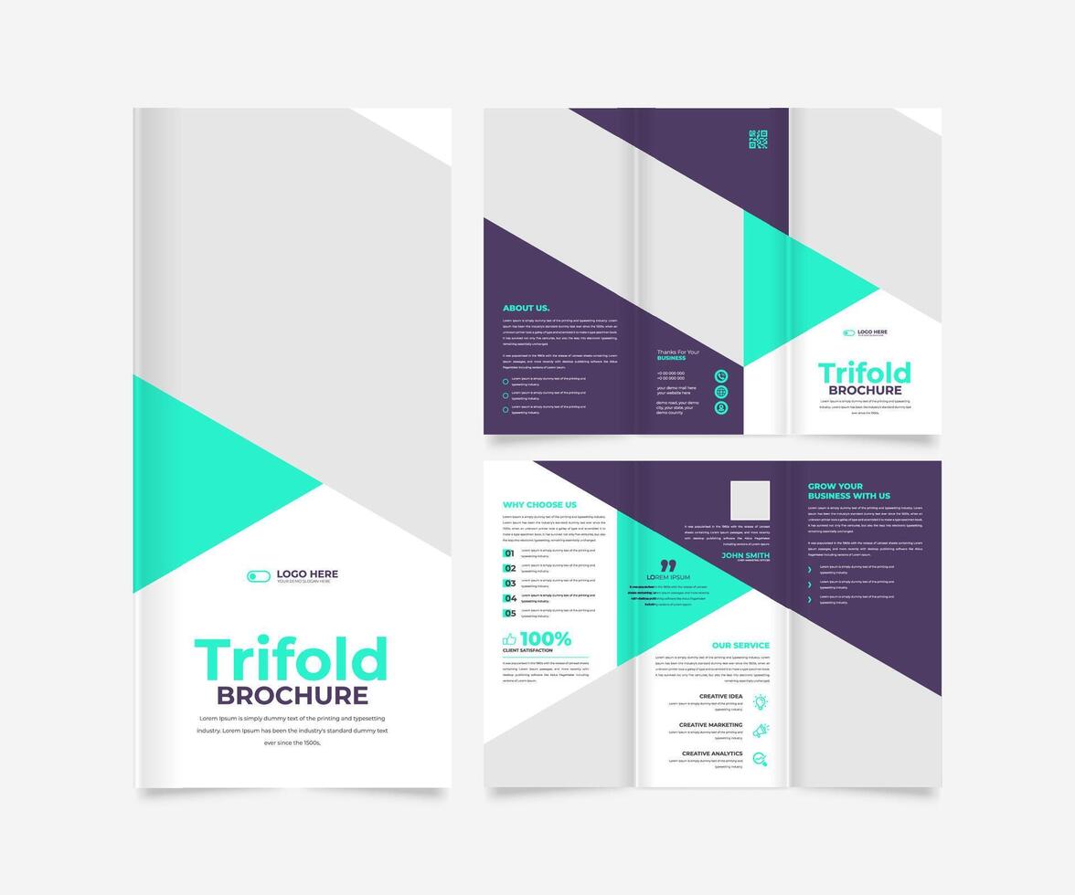 Trifold brochure template design vector