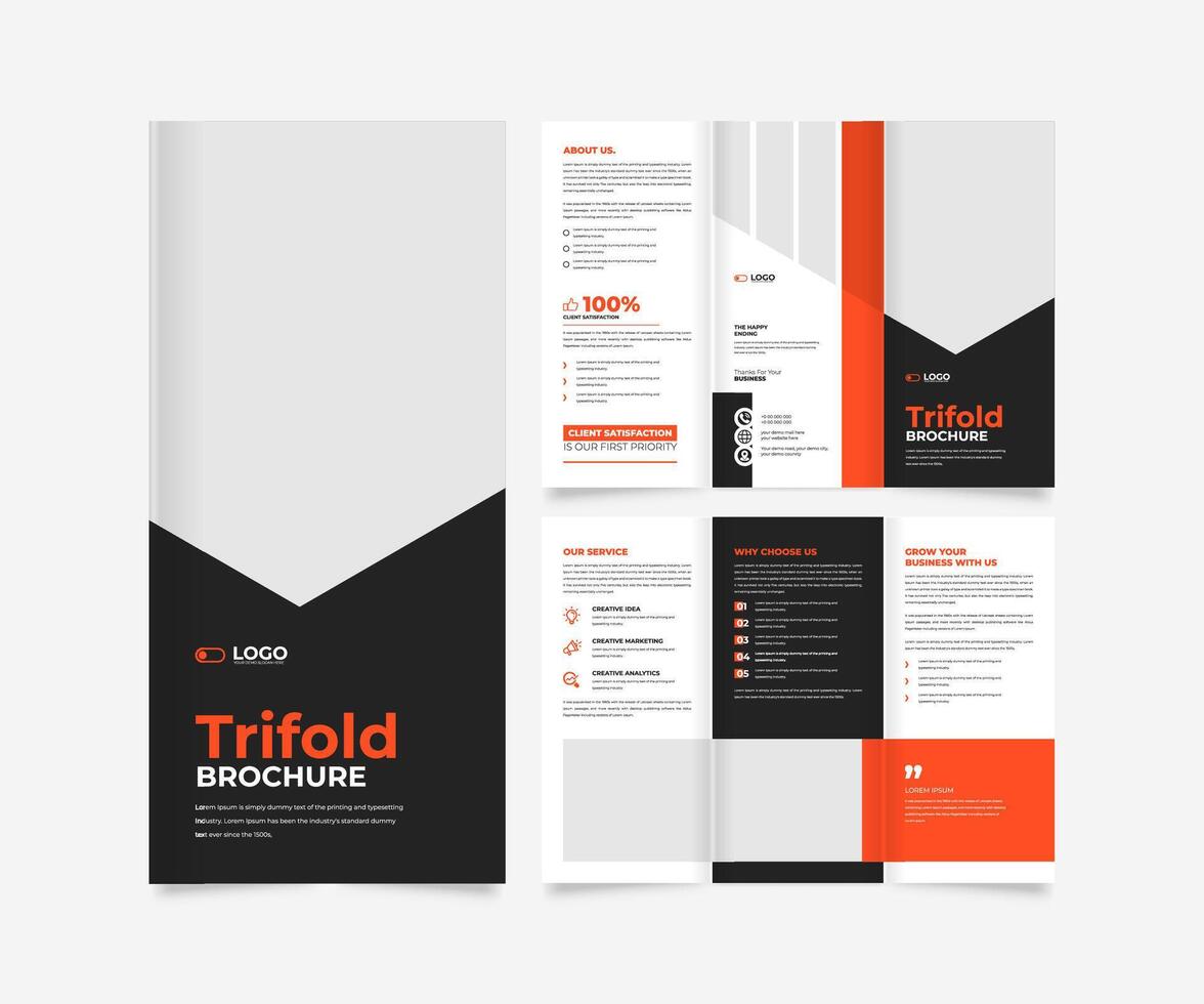Trifold brochure template design vector