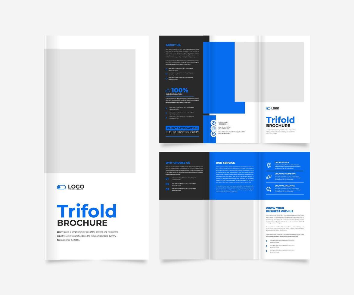 Trifold brochure template design vector