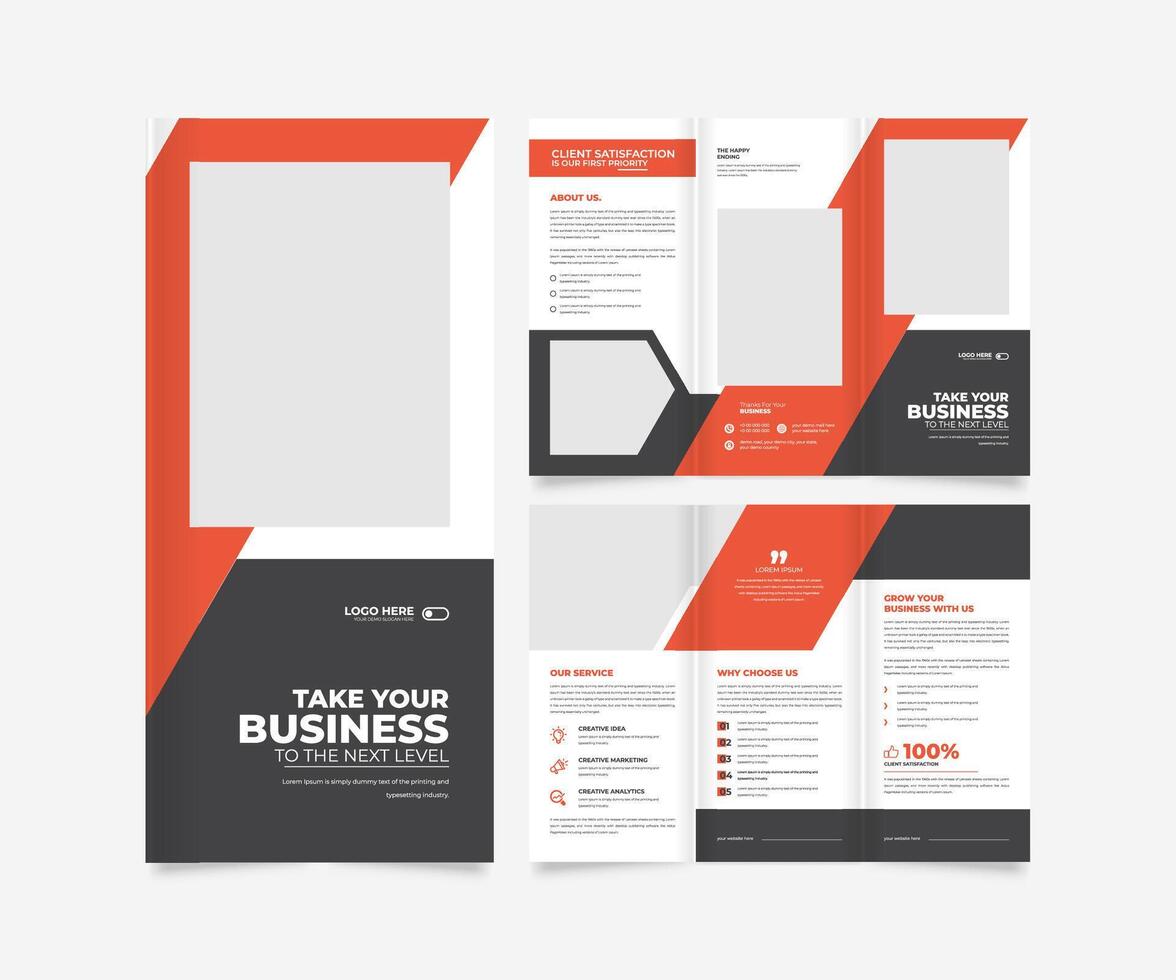 Trifold brochure template design vector