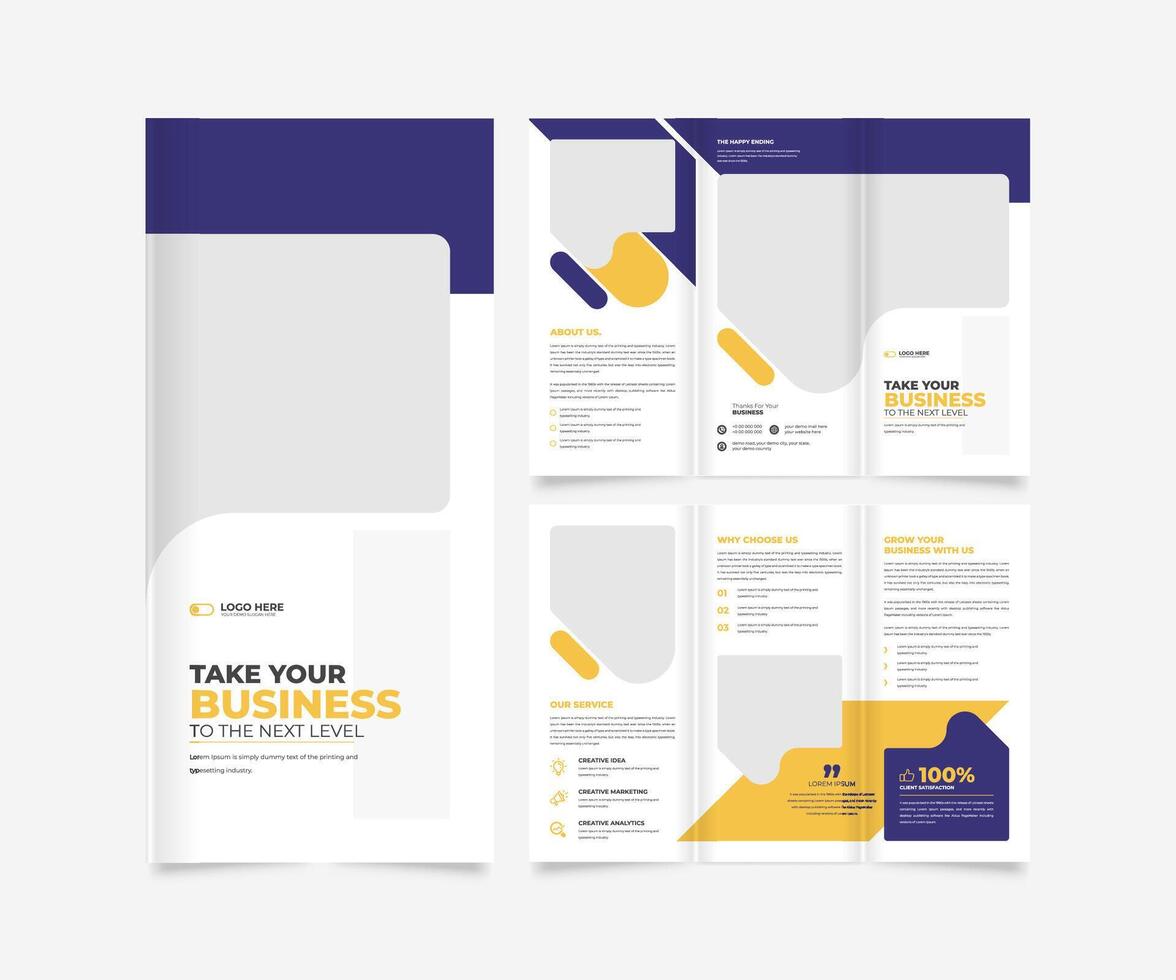 Trifold brochure template design vector