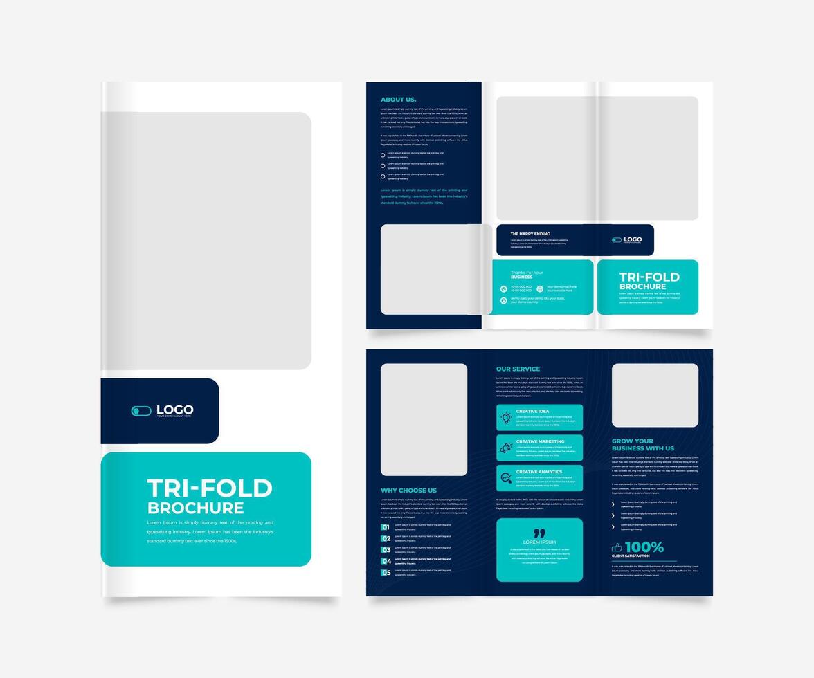Trifold brochure template design vector