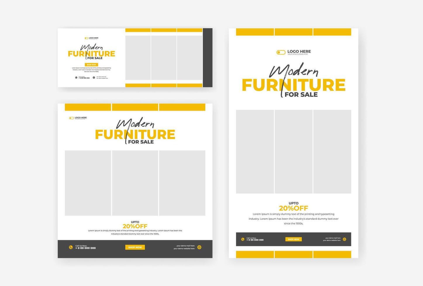 Furniture social media design template vector