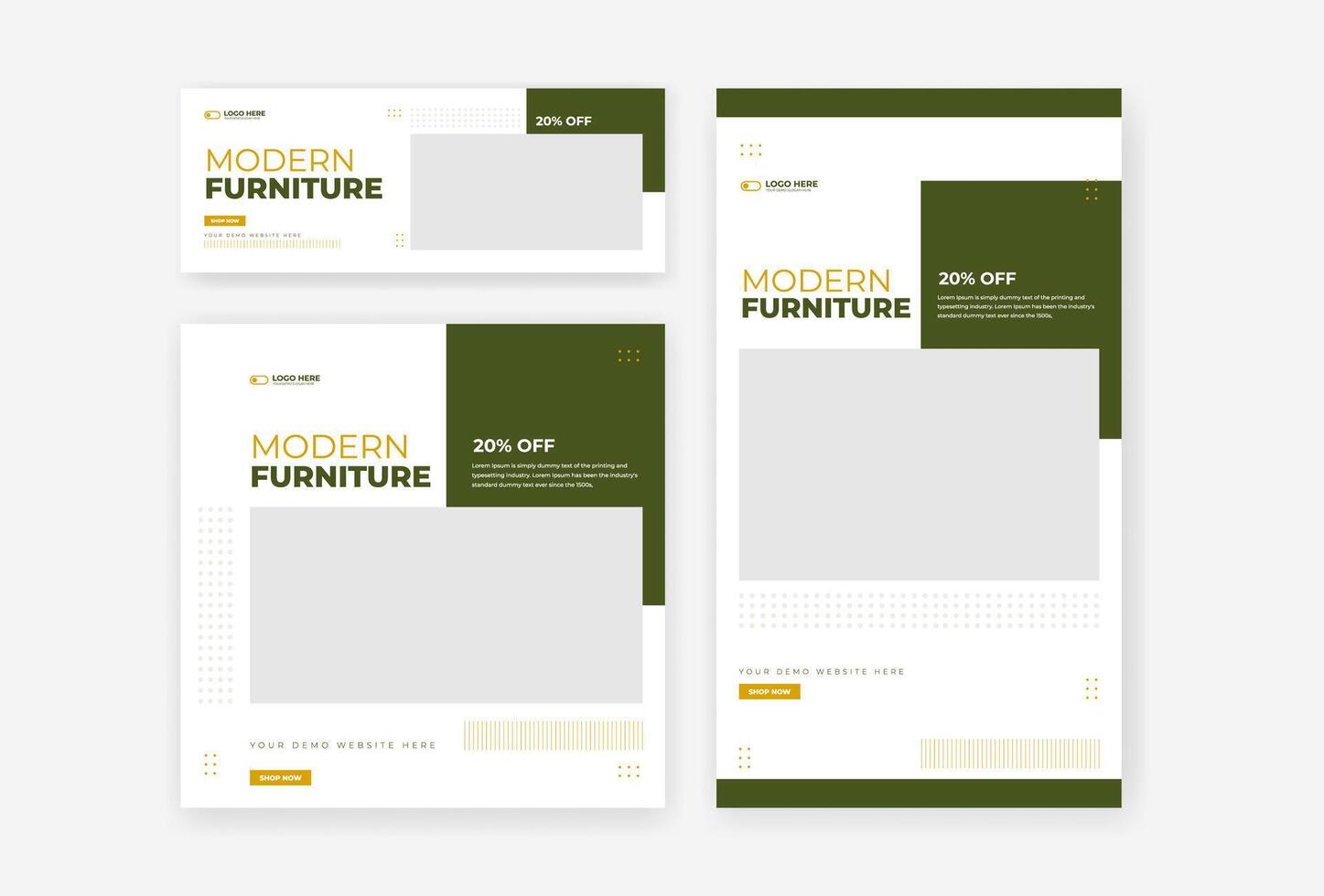 Furniture social media design template vector