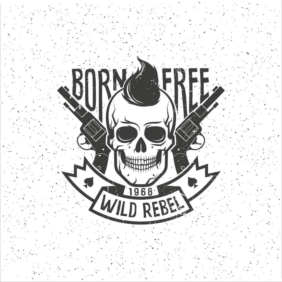 Rebel skull with pistols vector