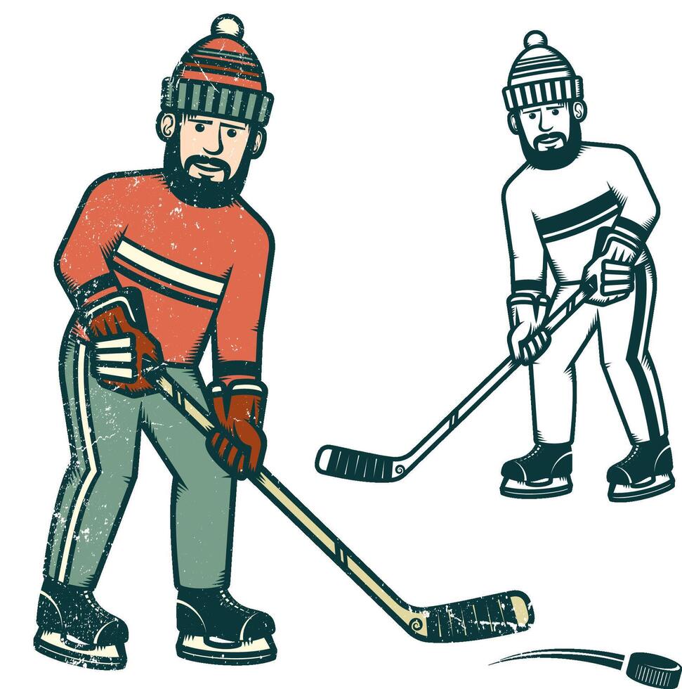 casual hockey jugador vector