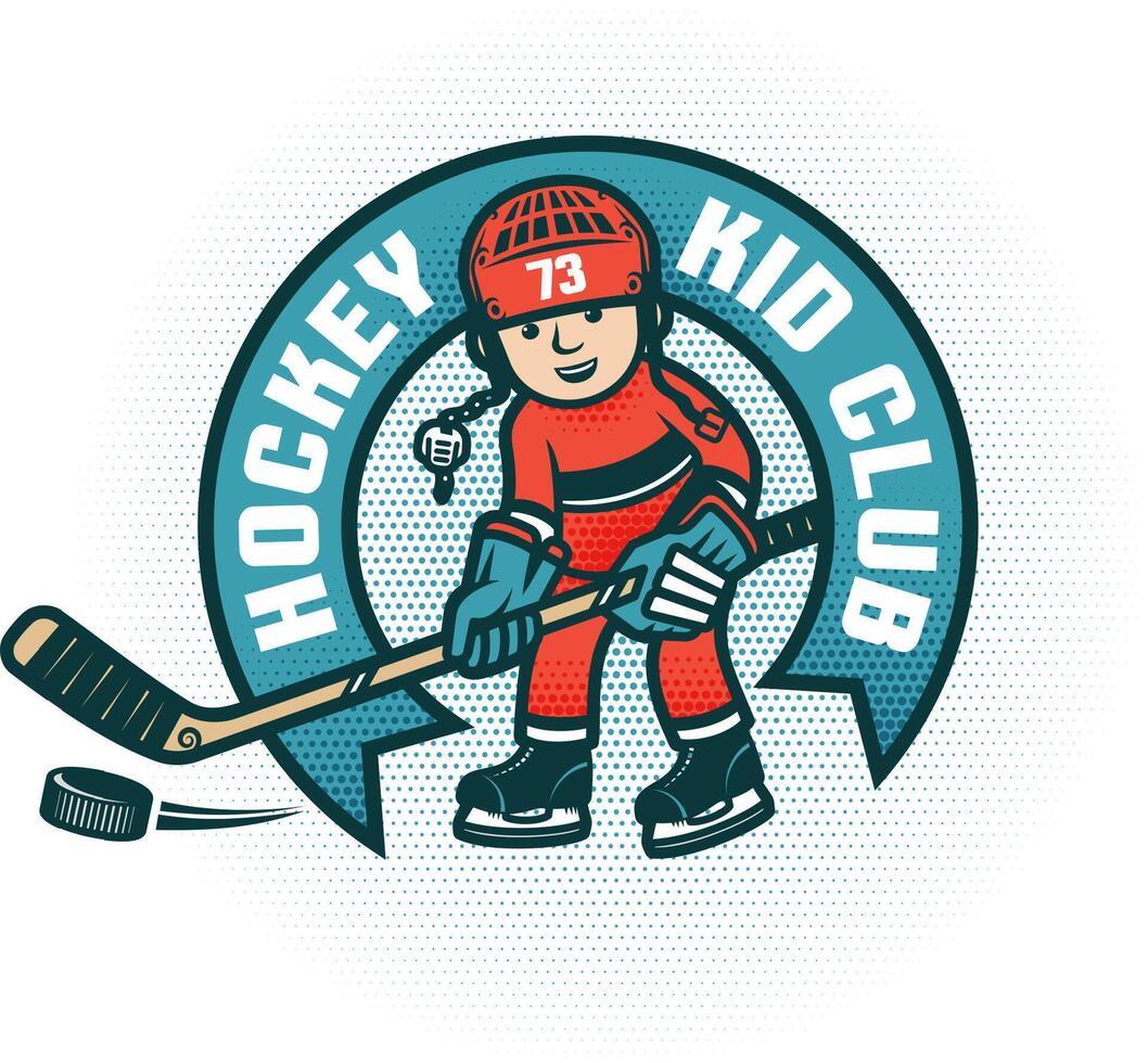 Logo of the children hockey club vector