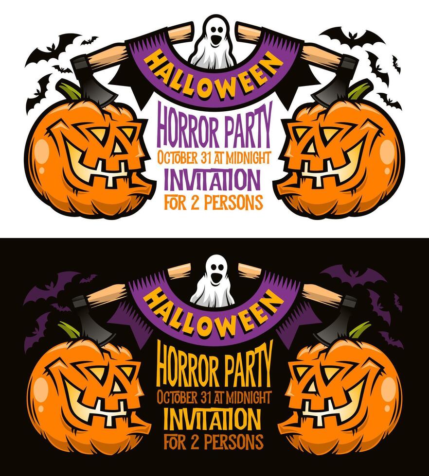 Template of Halloween invitation vector