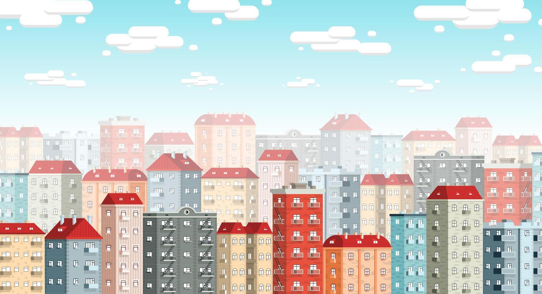 Skyline of the European city vector
