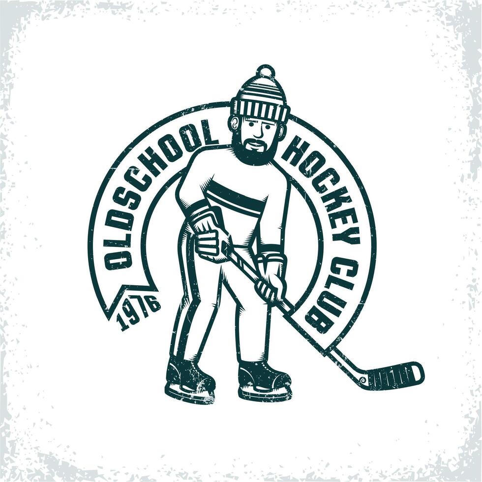 logo de un aficionado hockey club vector