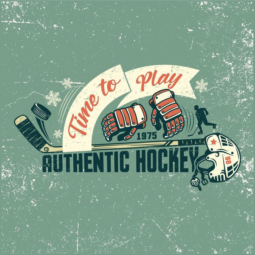 retro hockey póster vector