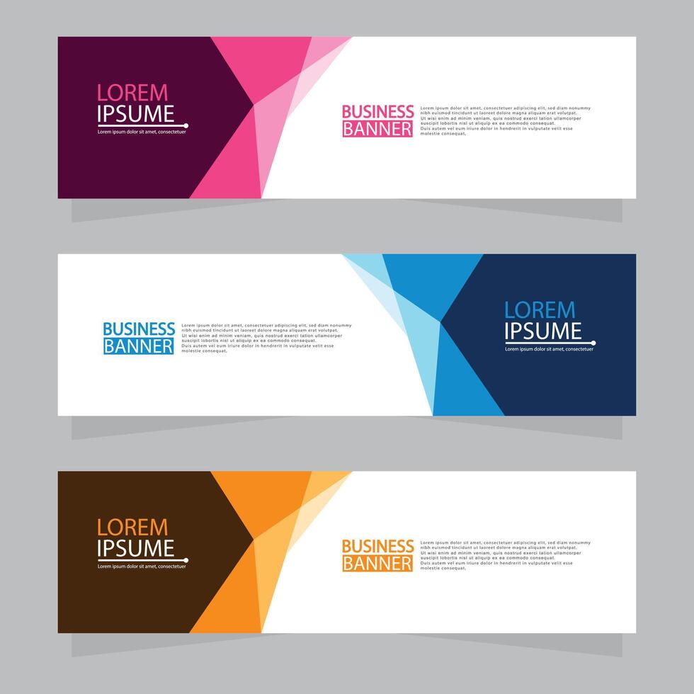 Vector abstract design web banner template. Web Design Elements - Header Design. Abstract geometric web banner template on grey background.