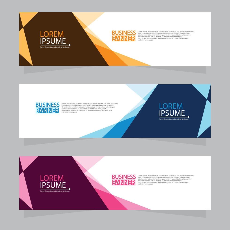 Vector abstract design web banner template. Web Design Elements - Header Design. Abstract geometric web banner template on grey background.