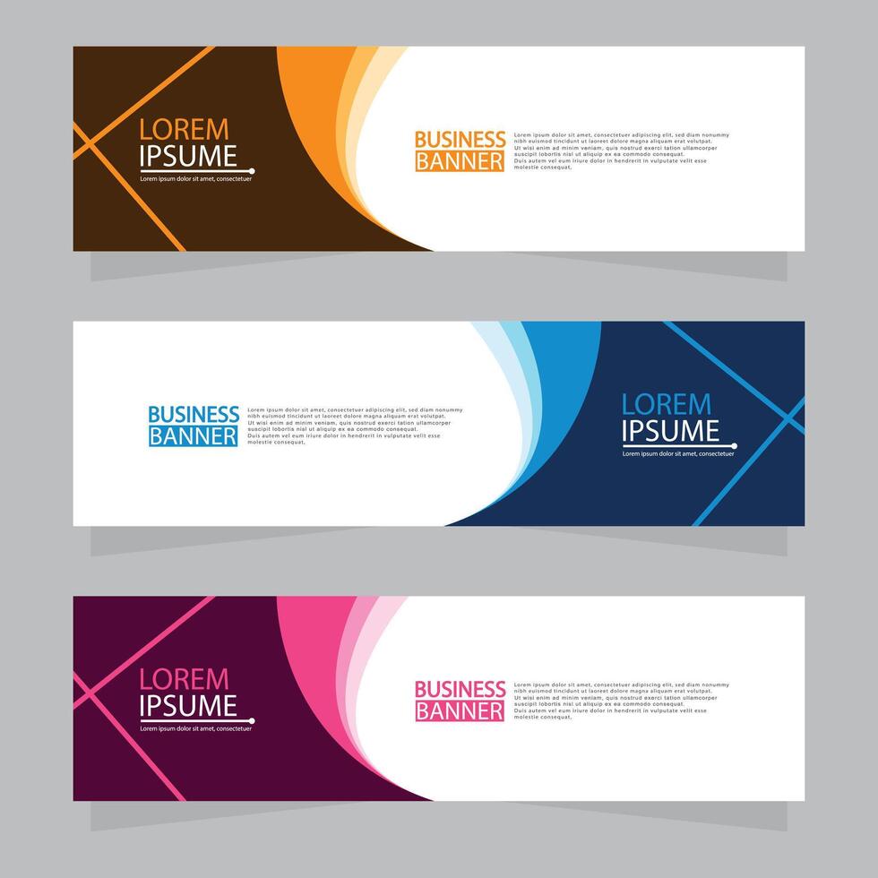Vector abstract design web banner template. Web Design Elements - Header Design. Abstract geometric web banner template on grey background.