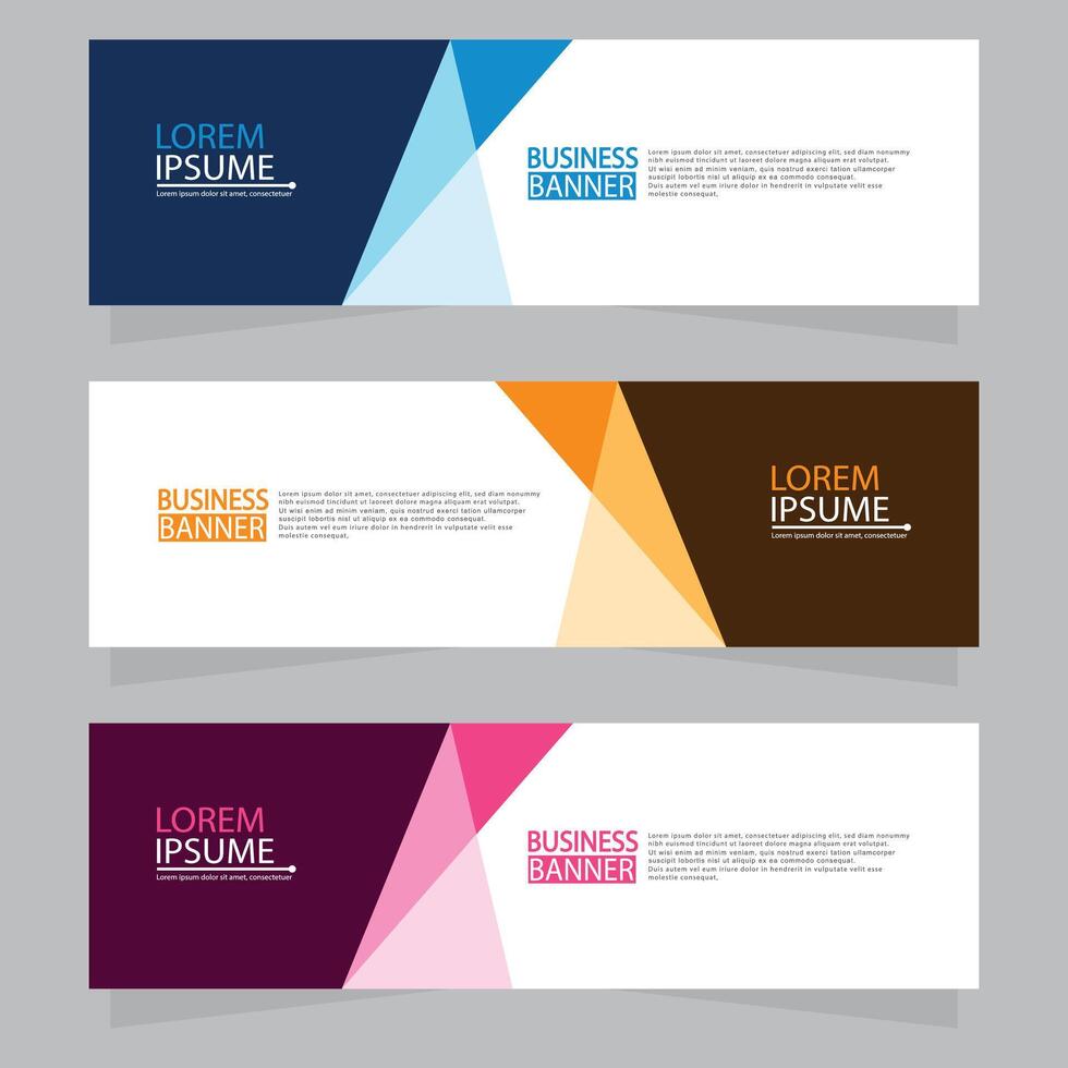 Vector abstract design web banner template. Web Design Elements - Header Design. Abstract geometric web banner template on grey background.