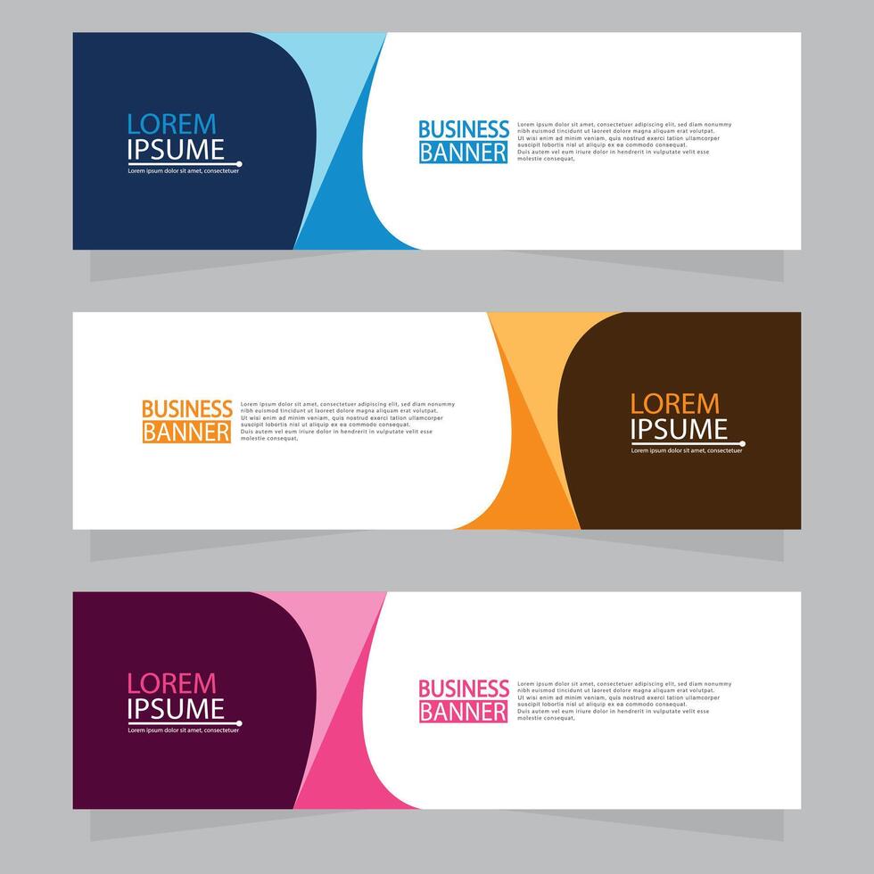 Vector abstract design web banner template. Web Design Elements - Header Design. Abstract geometric web banner template on grey background.
