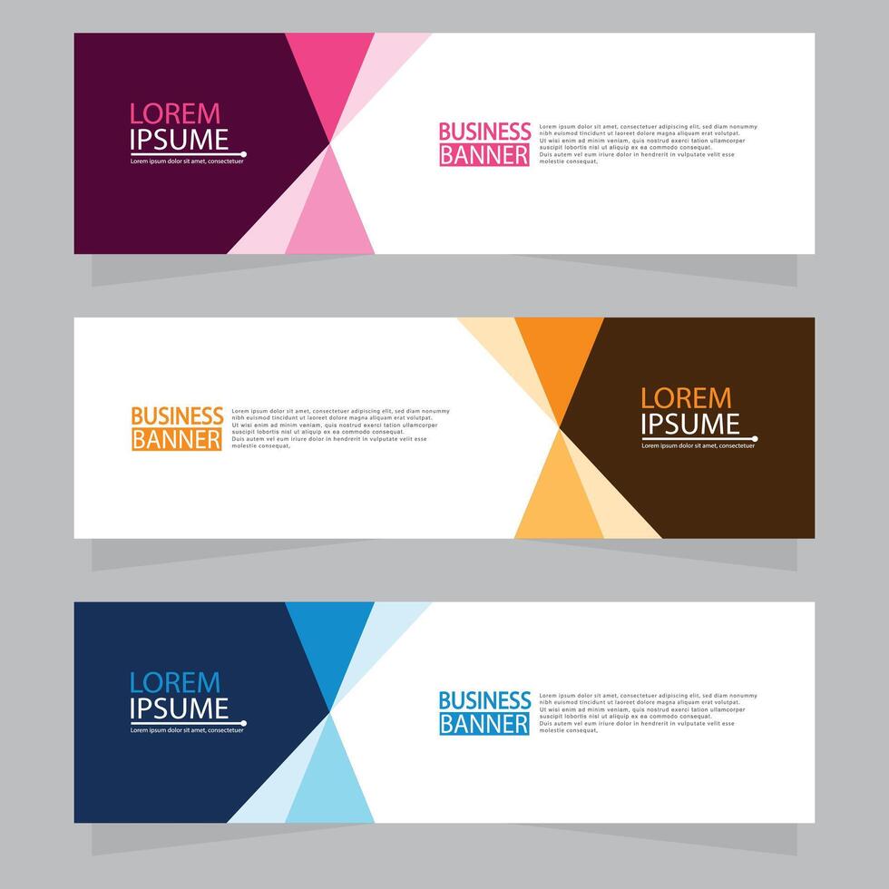 Vector abstract design web banner template. Web Design Elements - Header Design. Abstract geometric web banner template on grey background.