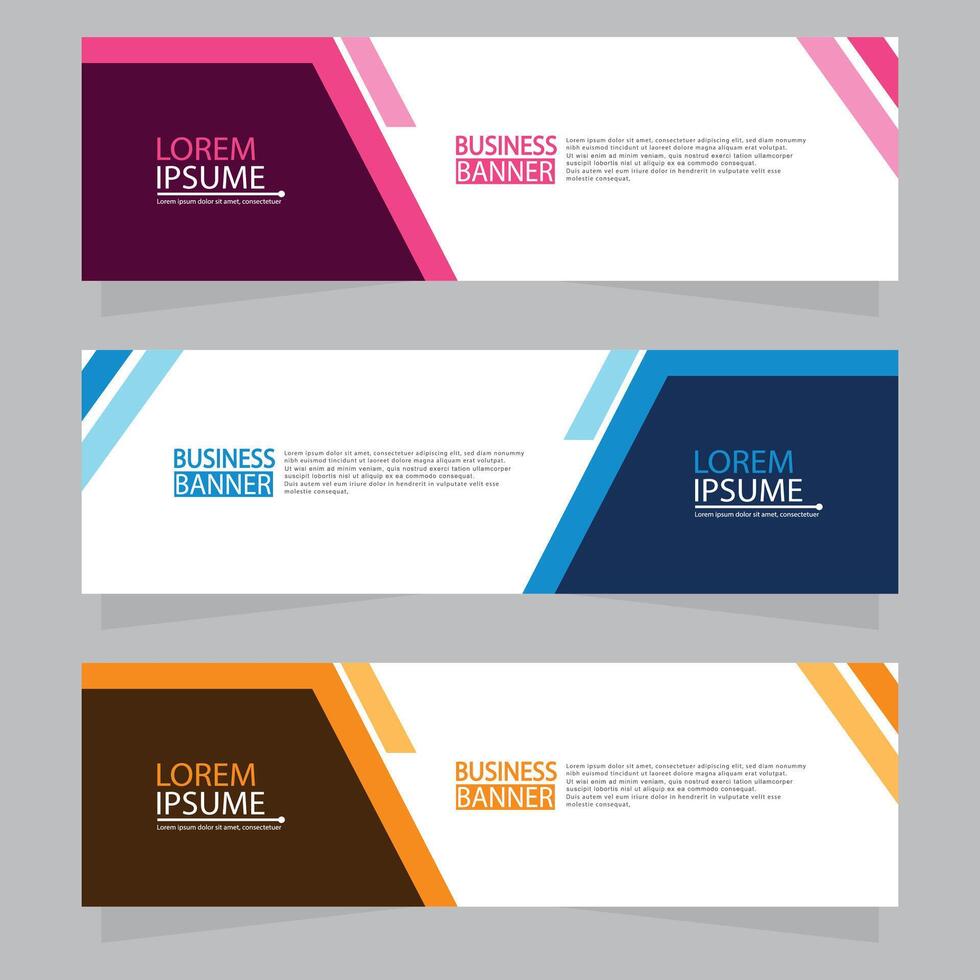 Vector abstract design web banner template. Web Design Elements - Header Design. Abstract geometric web banner template on grey background.