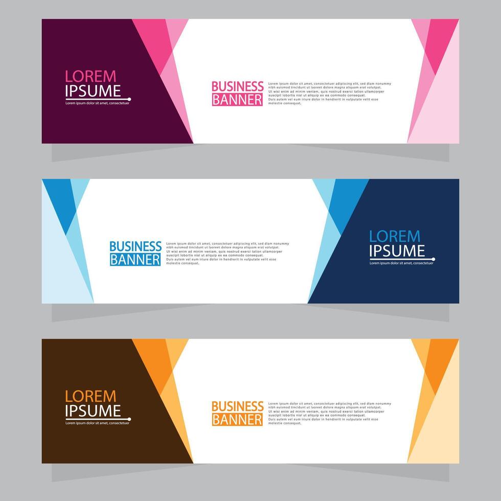Vector abstract design web banner template. Web Design Elements - Header Design. Abstract geometric web banner template on grey background.
