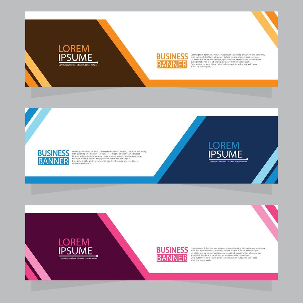 Vector abstract design web banner template. Web Design Elements - Header Design. Abstract geometric web banner template on grey background.