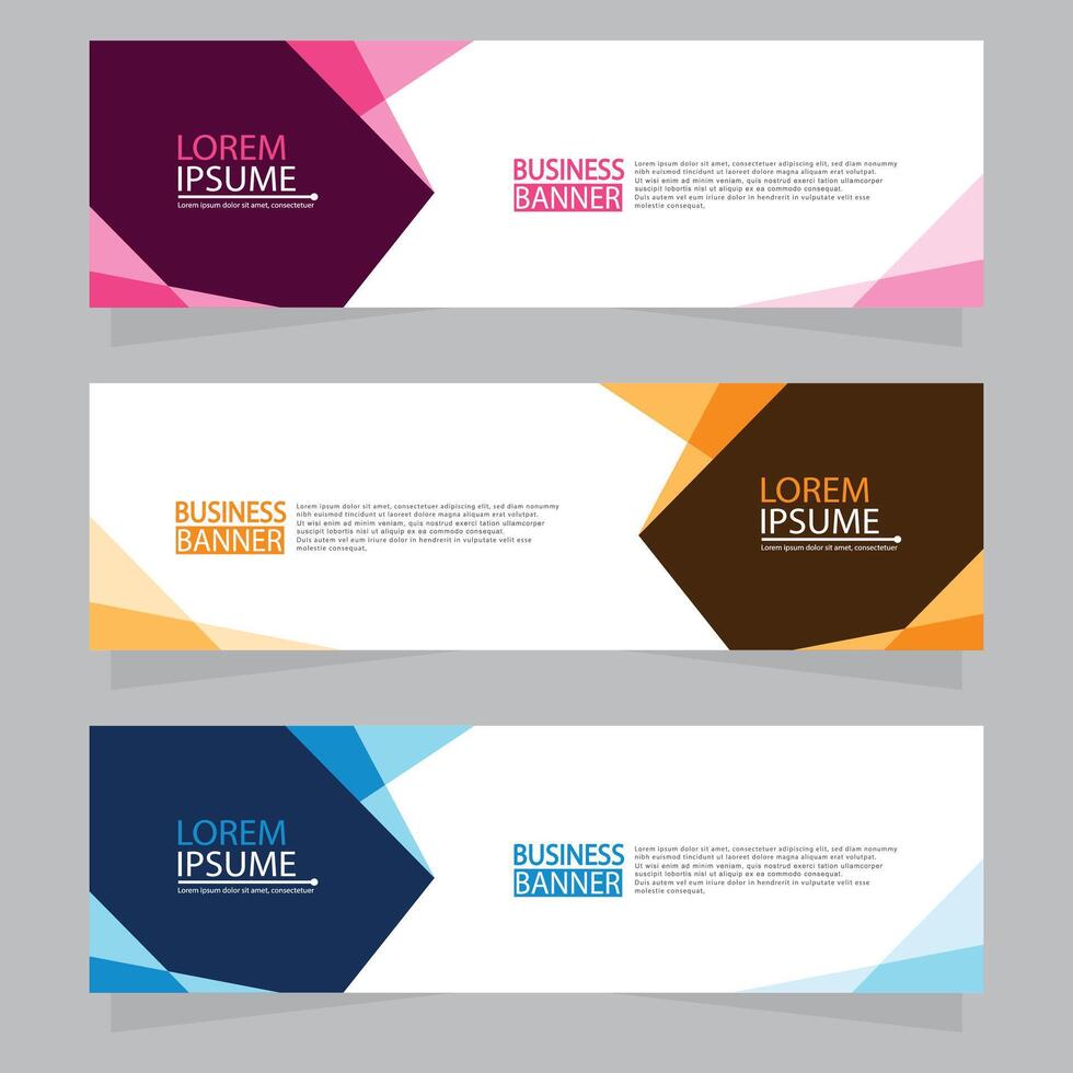 Vector abstract design web banner template. Web Design Elements - Header Design. Abstract geometric web banner template on grey background.