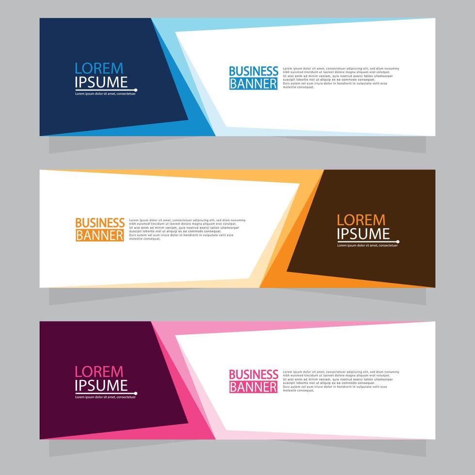 Vector abstract design web banner template. Web Design Elements - Header Design. Abstract geometric web banner template on grey background.