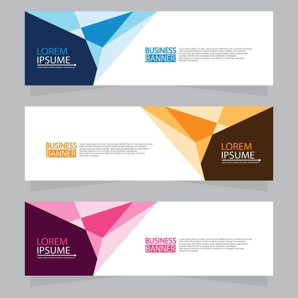 Vector abstract design web banner template. Web Design Elements - Header Design. Abstract geometric web banner template on grey background.