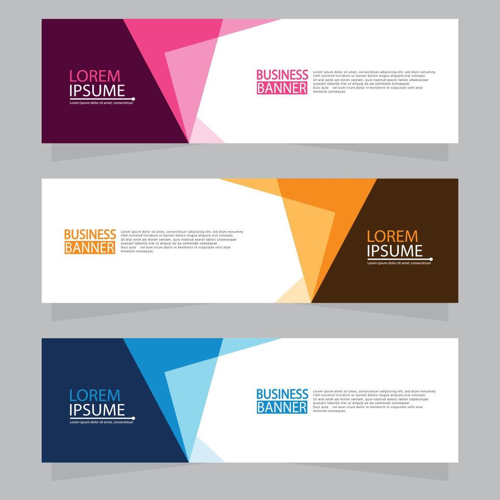 Vector abstract design web banner template. Web Design Elements - Header Design. Abstract geometric web banner template on grey background.