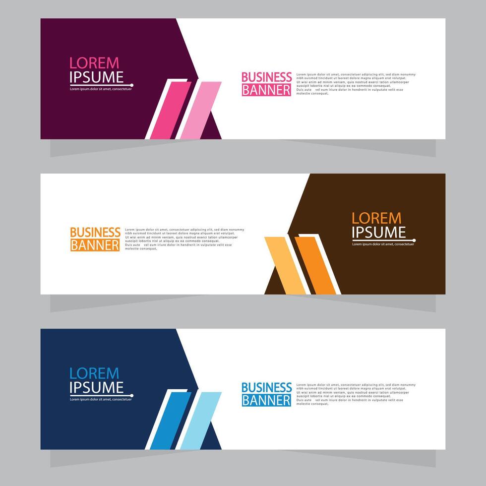Vector abstract design web banner template. Web Design Elements - Header Design. Abstract geometric web banner template on grey background.