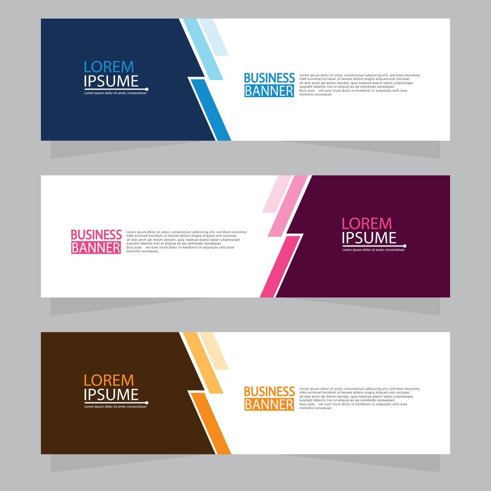 Vector abstract design web banner template. Web Design Elements - Header Design. Abstract geometric web banner template on grey background.