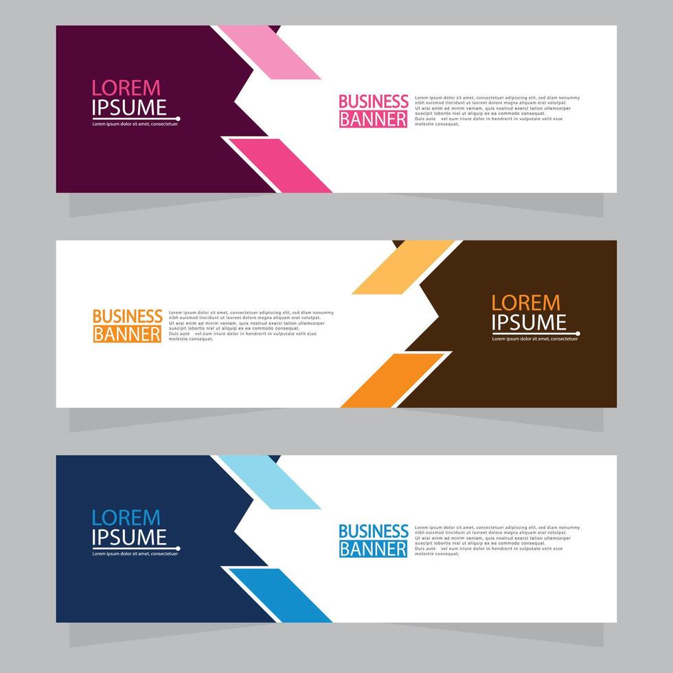 Vector abstract design web banner template. Web Design Elements - Header Design. Abstract geometric web banner template on grey background.