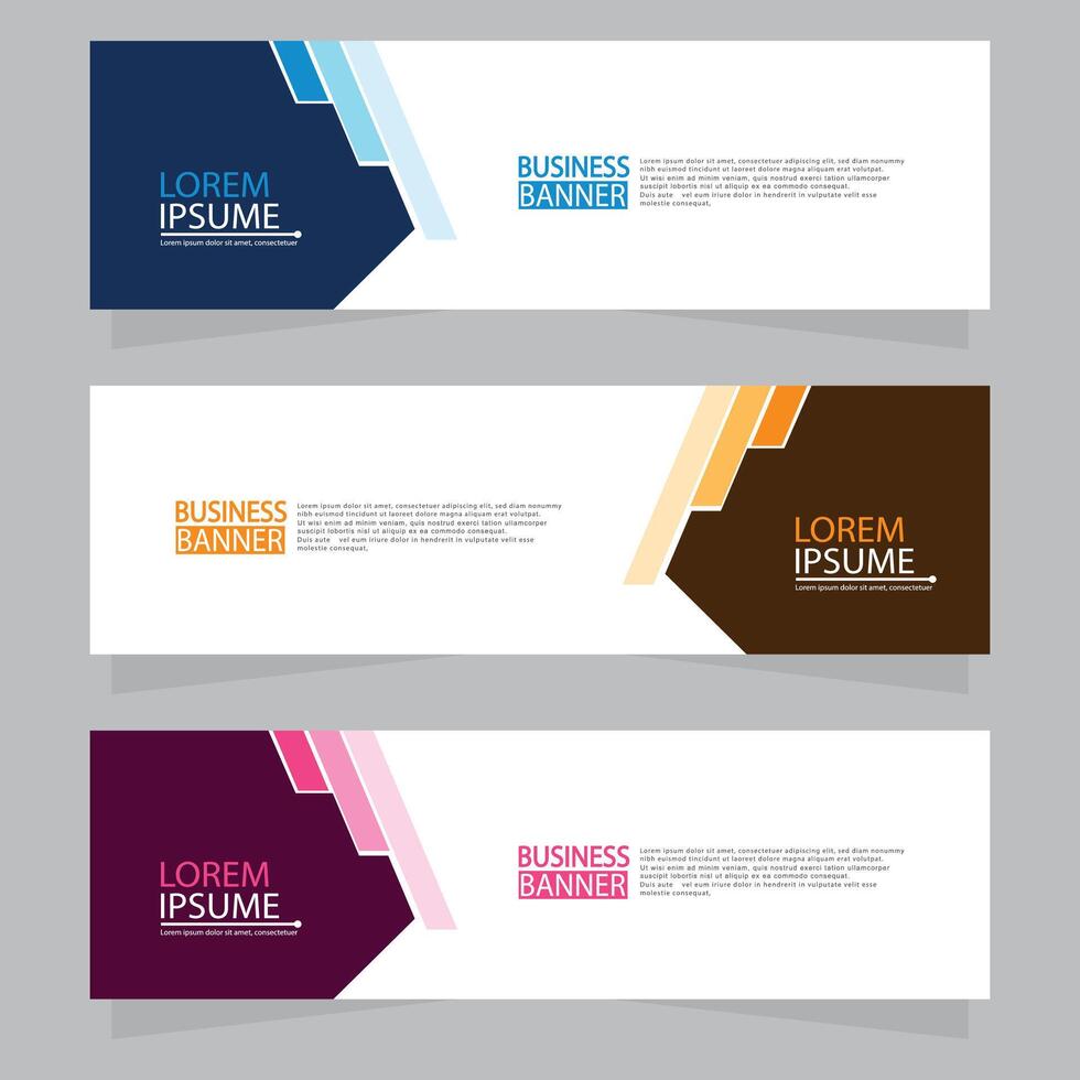 Vector abstract design web banner template. Web Design Elements - Header Design. Abstract geometric web banner template on grey background.