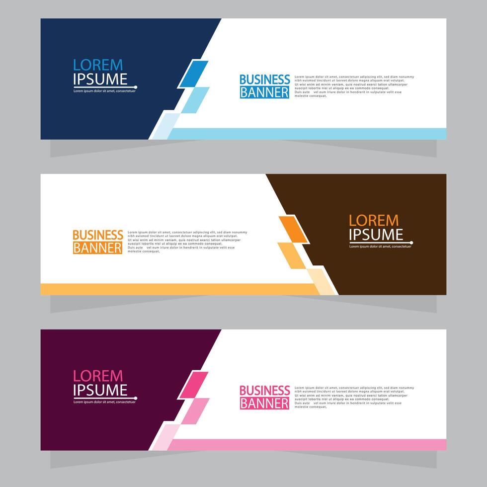 Vector abstract design web banner template. Web Design Elements - Header Design. Abstract geometric web banner template on grey background.