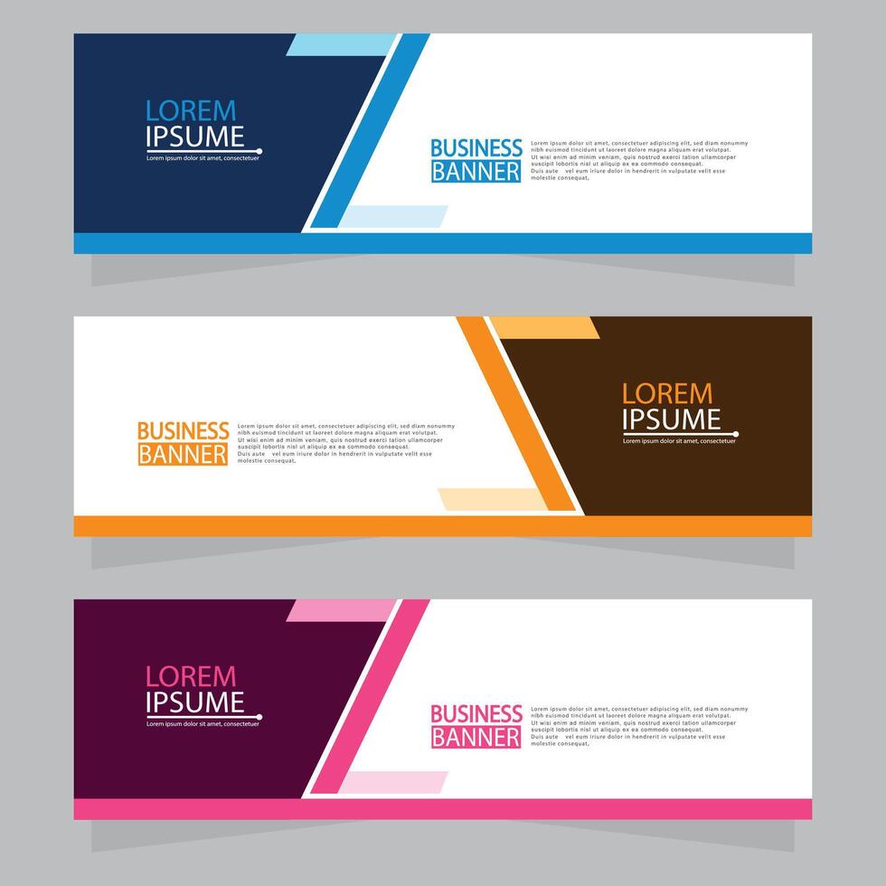 Vector abstract design web banner template. Web Design Elements - Header Design. Abstract geometric web banner template on grey background.