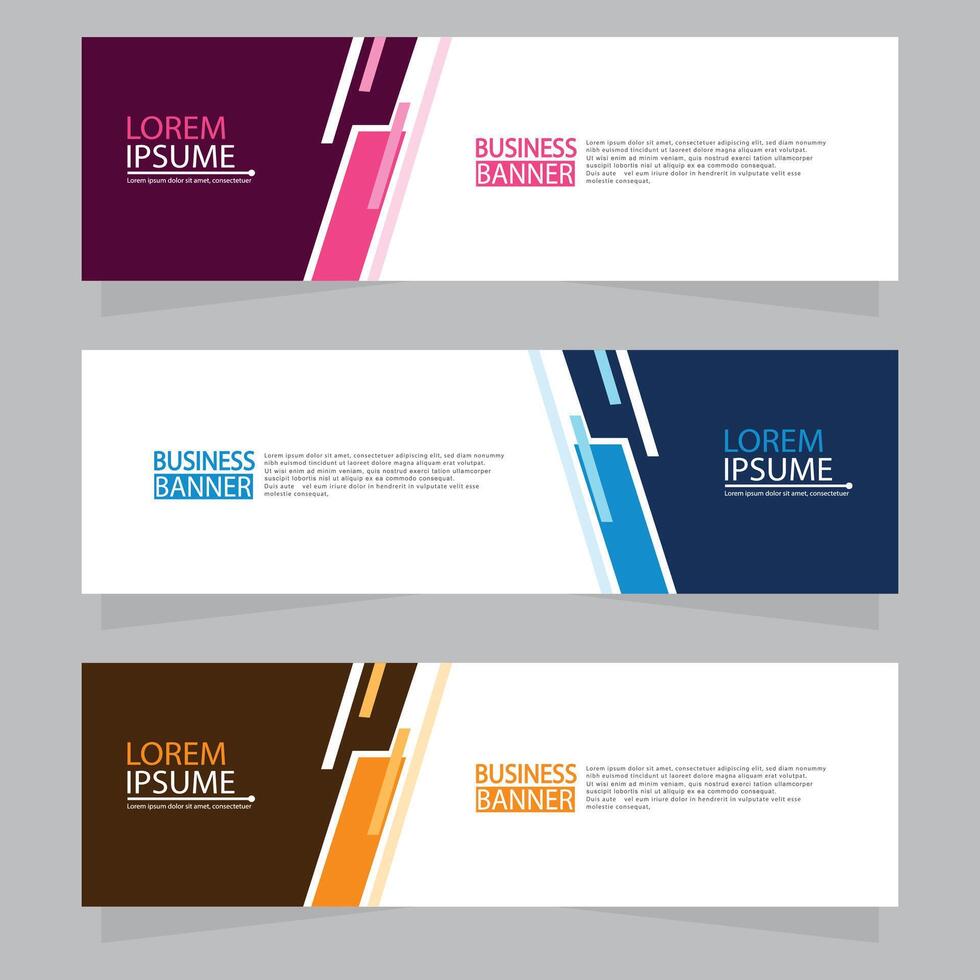 Vector abstract design web banner template. Web Design Elements - Header Design. Abstract geometric web banner template on grey background.